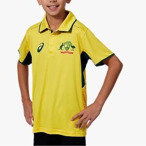 ASICS CRICKET AUSTRALIA REPLICA ODI HOME SHIRT YOUTH. SIZE 14. EUC